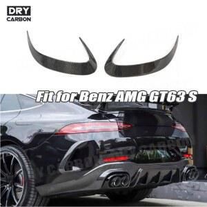 드라이 카본 파이버 B 스타일 리어 범퍼 트림 스플리터 카나드 에어 벤트 핀 벤츠 AMG GT63 GT63S 4도어 2019 2020 2021 2022 2023용