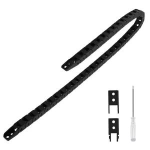 LmioEtool R18 7mm x 내부 H W 검은색 플라스틱 케이블 캐리어 드래그 체인 1M 길이 엔드 커넥터 포함 -