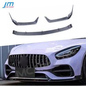 메르세데스 호환 벤츠 AMG GT GTS 2018 2024용 리얼 드라이 카본 파이버 자동차 프론트 범퍼 립 스포일러 FRP 범퍼 카나드 립 스플리터
