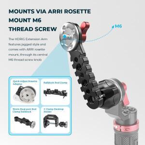 -범용 확장 암 카메라 케이지 리그용 ARRI Rosette 마운트 M6 나사 블랙 손잡이