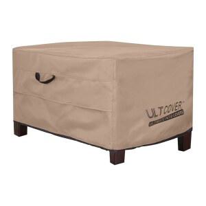 ULTCOVER 방수 파티오 오스만 커버 직사각형 야외 사이드 테이블 가구 크기 26L x 20W 18H 인치
