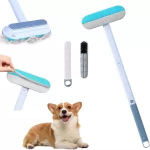 4 in 1 애완동물 털 제거기 - 세척 및 재사용 가능한 긴 손잡이 도구 소파 카펫 가구의 개/고양이 부드럽게