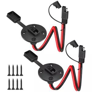 WYTUDTE 2팩 SAE 퀵 커넥터 하네스 1FT 10AWG 어댑터 남성 플러그 여성 소켓 케이블 태양광 패널 발전기