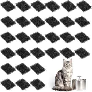 30 PCS 반려동물 분수 필터 교체 식수대용 블랙 스펀지 X 1.2 0.4 인치