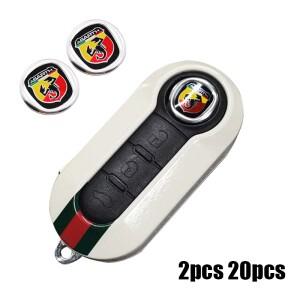 2pcs Abarth 14mm 3D 알루미늄 자동차 로고 키 Fob 장식 엠 블 럼 배지 스티커 액세서리