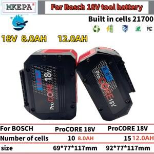 18V  충전식 배터리 8.0AH/12.0AH 고출력 보쉬 공구용 BAT609 BAT618 GBA18V 21700