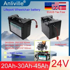 24V 20Ah 45Ah Lifepo4 전동 휠체어 전용 배터리 8000 사이클 25.6V 범용 적합