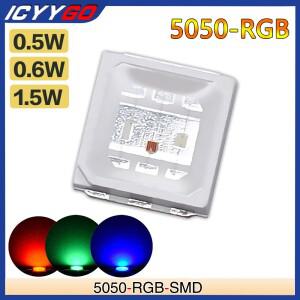 ICYYGO 5050 LED SMD RGB 1.5 0.6 0.5W 다이오드 칩 램프 구슬 DIY 3 색 방출 발광  밝은
