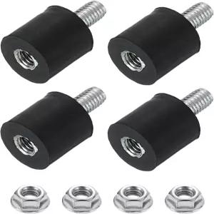 uxcell M3 고무 마운트 4Pcs 8x8mm DxH 원통형 방진 차단기 충격 흡수기 자동차 보빈 발전기 공기 압축기용