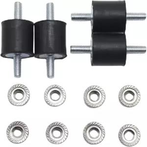 BOPOAE 4Pcs M4 15 x mm 고무 솔레이터 로크너트가 있는 단일 스터드 충격 흡수기 장착 압축기 펌프 발전기