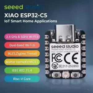 5GHz ESP32 C5 Seeed Studio XIAO Wi-Fi 6 모듈 개발 보드 RISC-V 블루투스 IEEE Zigbee Thread Matter