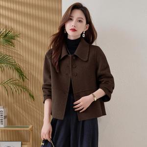 로타 여성 모직 코트 쇼트 칼라 싱글 슬림핏 오피스룩 리카