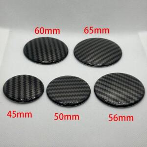 4개/대 3D 탄소 섬유 자동차 휠 센터 캡 스티커 45mm 림 Hubcap 커버 데칼 액세서리