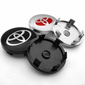 4개 56mm 자동차 휠 센터 허브 캡 스티커 액세서리 (도요타 RAV4 야리스 아벤시스 코롤라 캠리 크라운 림