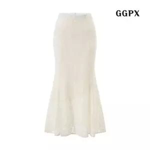 [매장정품] 지지피엑스 GGPX _SP [지지피엑스 ]페미닌 레이스 레이어드 롱 스커트 GQBWH010D 2264202