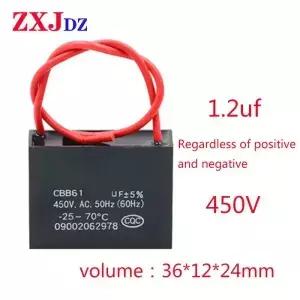 1.2uF 450V CBB61 팬 커패시터 1.2μF 시동 모터