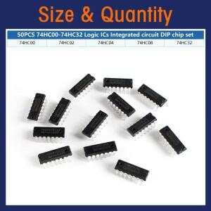 30/50PCS 74HC 집적 회로 로직 IC DIP 분류 키트 5 값 및 30 칩 레지스터 드라이버