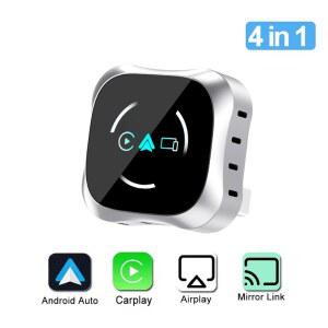카플레이 네비게이션 carplay 2026 무선 카플레이 어댑터 4in1 안드로이드 오토 연결 에어플레이 미러링크 스크린 USB 플러그 앤 플레이 애플 및 안드로이드 카플레이 지원