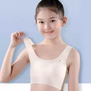 심리스 브라 1단계 캡 없는 스판 속옷 주니어 초등학생 여아 청소년 중학생 첫 하이틴