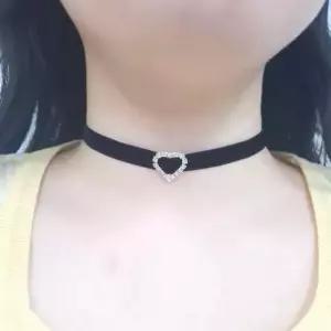 초커 하트 여성용 모양 목걸이 벨벳 액세서리 메이드카페 벨벳초코 소품샵