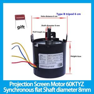 영구 자석 동기 평면 전기 실버 스크린 천 리프팅 모터 프로젝션 60KTYZ 220V 25W