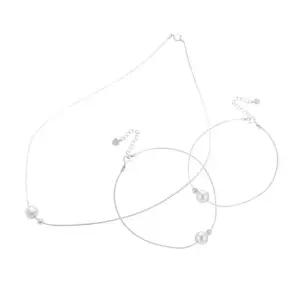 진주 실버 악세사리 N+B+A 주얼리 팔찌 목걸이 반지 슬리밍 귀걸이 세트