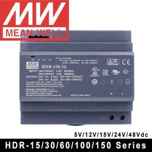 Mean Well AC to DC SMPS 전원 공급 장치 5V 12V 24V Din 레일 Meanwell HDR-15/30/60/100/100N/150 LED 스
