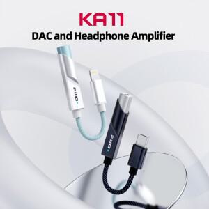 FiiO KA11 USB DAC 고해상도 오디오 Type-C/Lightning-3.5mm 어댑터 Android iOS 폰용 동글 DAD256