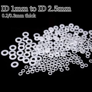 맞춤형 PTFE 스페이서, 100개, 내경 1mm - 2.5mm, 화학 저항성 심, 저마찰 와셔, 밸브용 비점착 씰링 가스