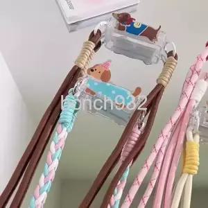  1+1 강아지모양 휴대용 핸드폰 스트랩 백클립 고정 끈 목걸이