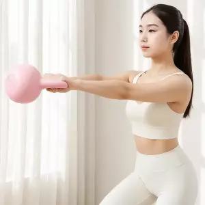 캐틀벨 힙바디 피트니스 케틀벨 6.8kg 홈트레이닝 아령 핑크 소프트케틀벨