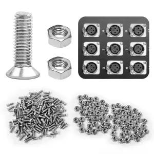 Iffitya 100피스 D 시리즈 패널 나사 및 너트 키트 - 마운트 커넥터 오디오 서버 랙 금속 M2.5 x 8mm