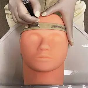 IOWF7F643 눈썹문신 가발 3D 몰드 메이크업 실리콘 마네킹 23cm 연습 미용 얼굴 속눈썹