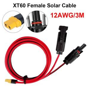 12AWG 커넥터 와이어 XT60 암 어댑터-태양 전지 패널 연결 휴대용 발전소 태양열 발전기 용 충전 케이블