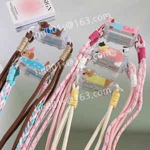 2pcs강아지모양 휴대용 핸드폰 스트랩 백클립 고정 끈 목걸이 (2)