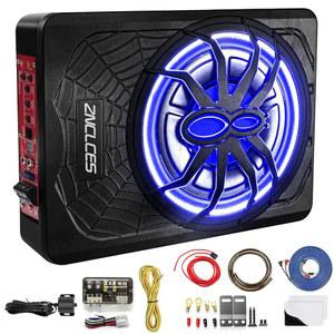 Znclces 2025 업그레이드된 10인치 1200W 슬림 언더시트 전원 차량 서브우퍼, 차량/트럭용 서브 내장 앰프로 뛰어난 열 방출, 강력한 베이스와 블루 LED(블루 라이트) 제공