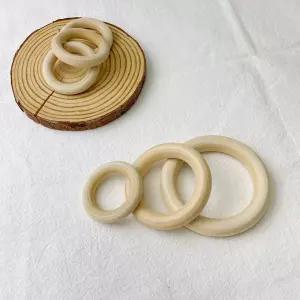 내추럴 우드 링 5.5cm 7cm 나무 마크라메 재료 모던 뜨개 손뜨개 코바늘 비즈 공예