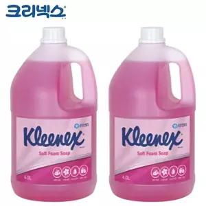 [크리넥스]고품질 크리넥스 핸드워시 폼 솝 그린플로럴향 4L x 2개 손세정제 물비누 거품형핸드워시 핸드