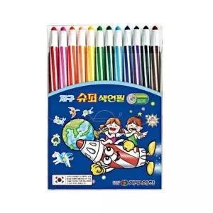지구 슈퍼 색연필 12 줄무늬 화학 식연필