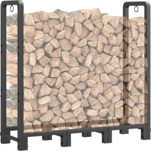 IRONSTONE 씨 4피트 장작 랙 실외 및 실내용 업그레이드된 중량용 조절식 최대 2600파운드까지 견딤