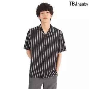 TBJ 남성 5부 폴리 루즈핏 스트라이프셔츠 T192SH331P)