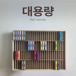 카세트테이프꽂이 보관함 진열 수납장 다용도 카세트 정리대 원목 정리함 테이프 우드 랙