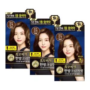 리엔 흑모비책 크림 염색약 120g 짙은갈색 X 3개