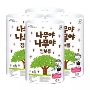 (250m 4롤x4팩) 미래생활 나무야나무야 점보롤/티슈/대형/롤/휴지/점보/화장지/무형광/천연/펄프/업소용/대