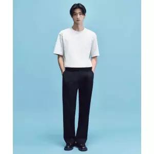 MUSINSA STANDARD [쿨탠다드] 와이드 히든 밴딩 슬랙스 [블랙]