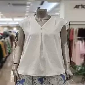 [미니멈]미니멈 V넥 민소매 블라우스 M1BGWB3960