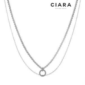 CIARA 써지컬스틸 Perugia 링포인트 더블 체인 목걸이