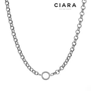 CIARA 써지컬스틸 Perugia 볼드 써클 링크 O링 목걸이