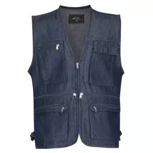[파파브로] 남성 데님 집업 수납 워크 베스트 HS-VEA-Q001