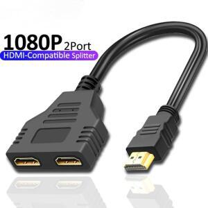 HDMI 호환 케이블 분배기 1080P 듀얼 포트 분배기 프로젝터 TV 박스용 1 인 2 아웃 케이블 어댑터